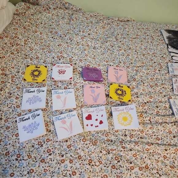 Hand Crafted Colorful Thank You Card Set of 12 - Picture 7 of 11